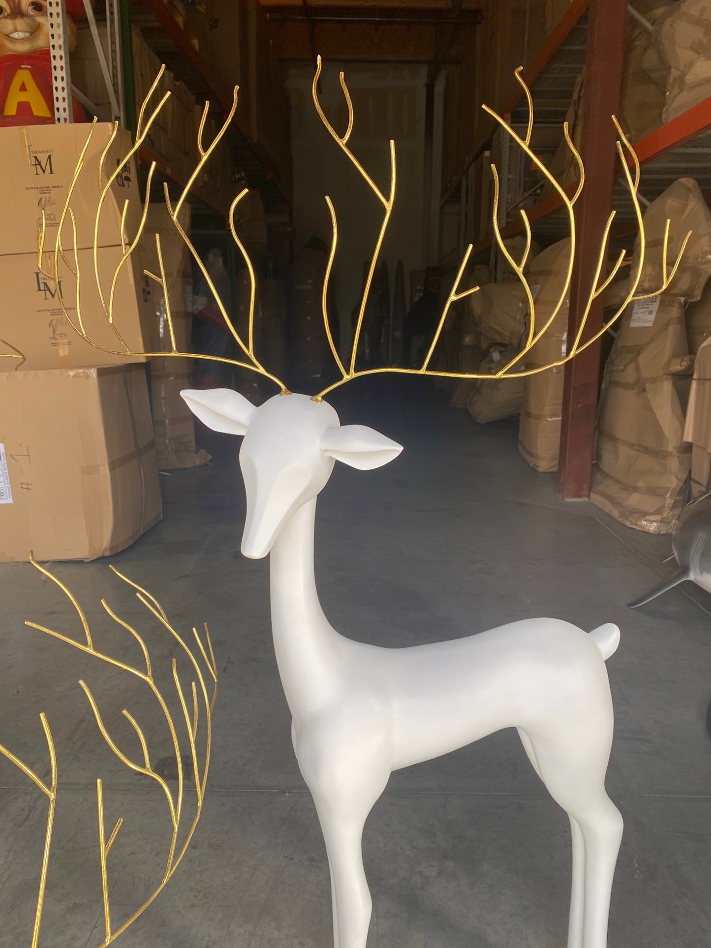 White Reindeer Glitz Collection Set of 3