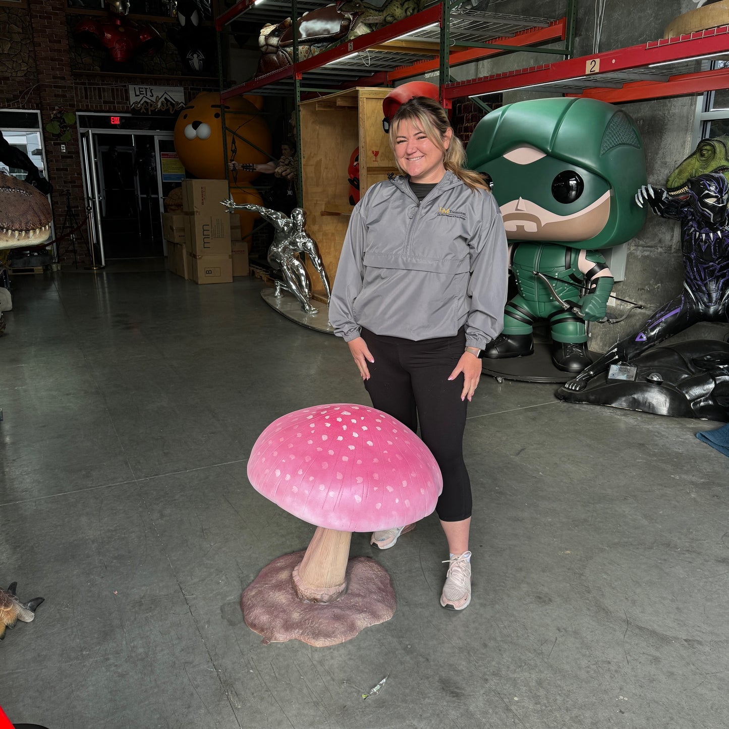 Medium Pink Mushroom Statue