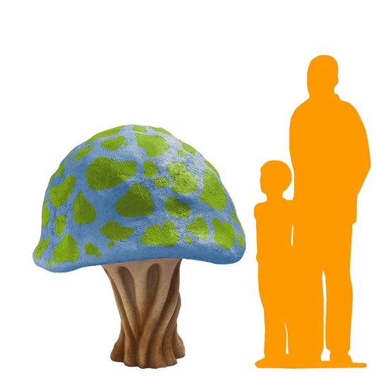 Blue Fantasy Mushroom Statue M0173B-2110-T