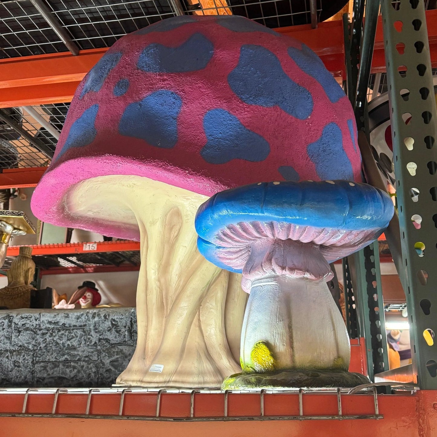Pink Fantasy Mushroom Statue