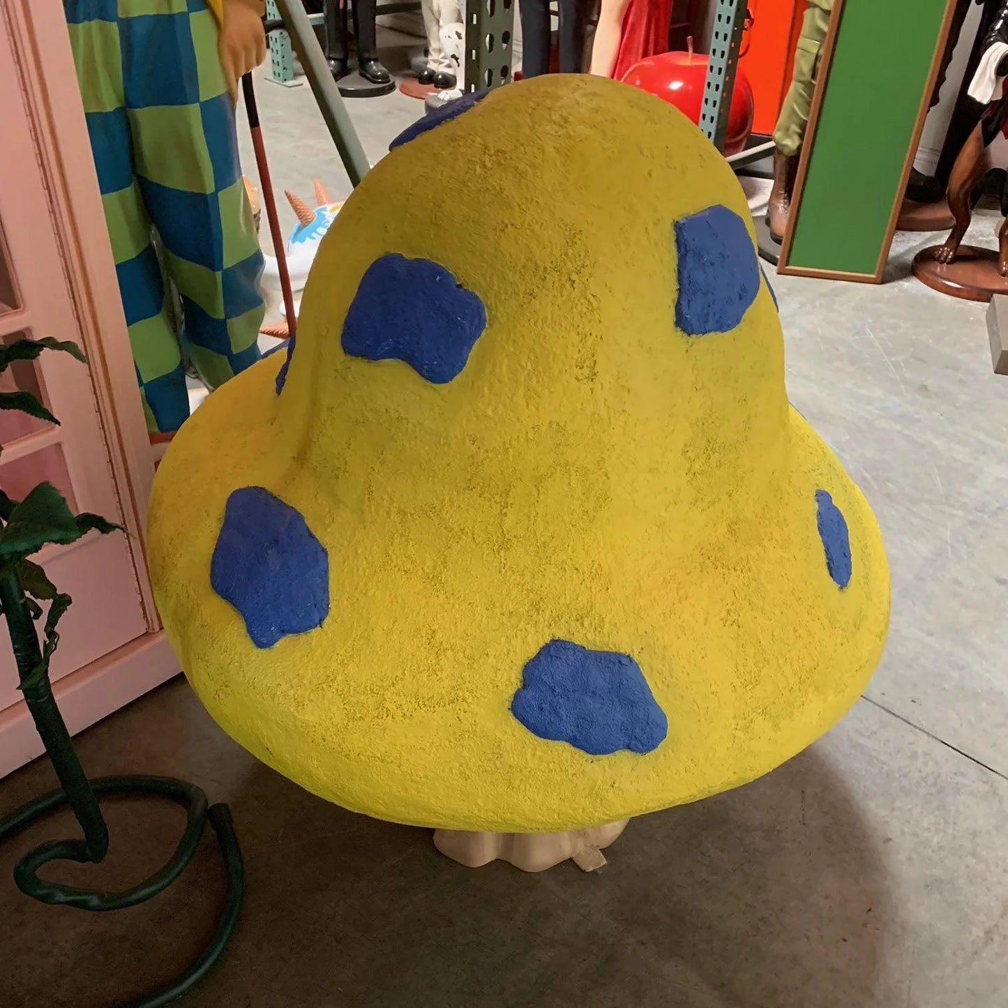 Yellow Fantasy Mushroom Statue