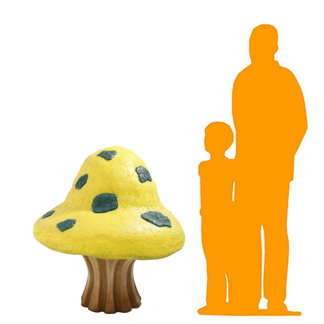 Yellow Fantasy Mushroom Statue