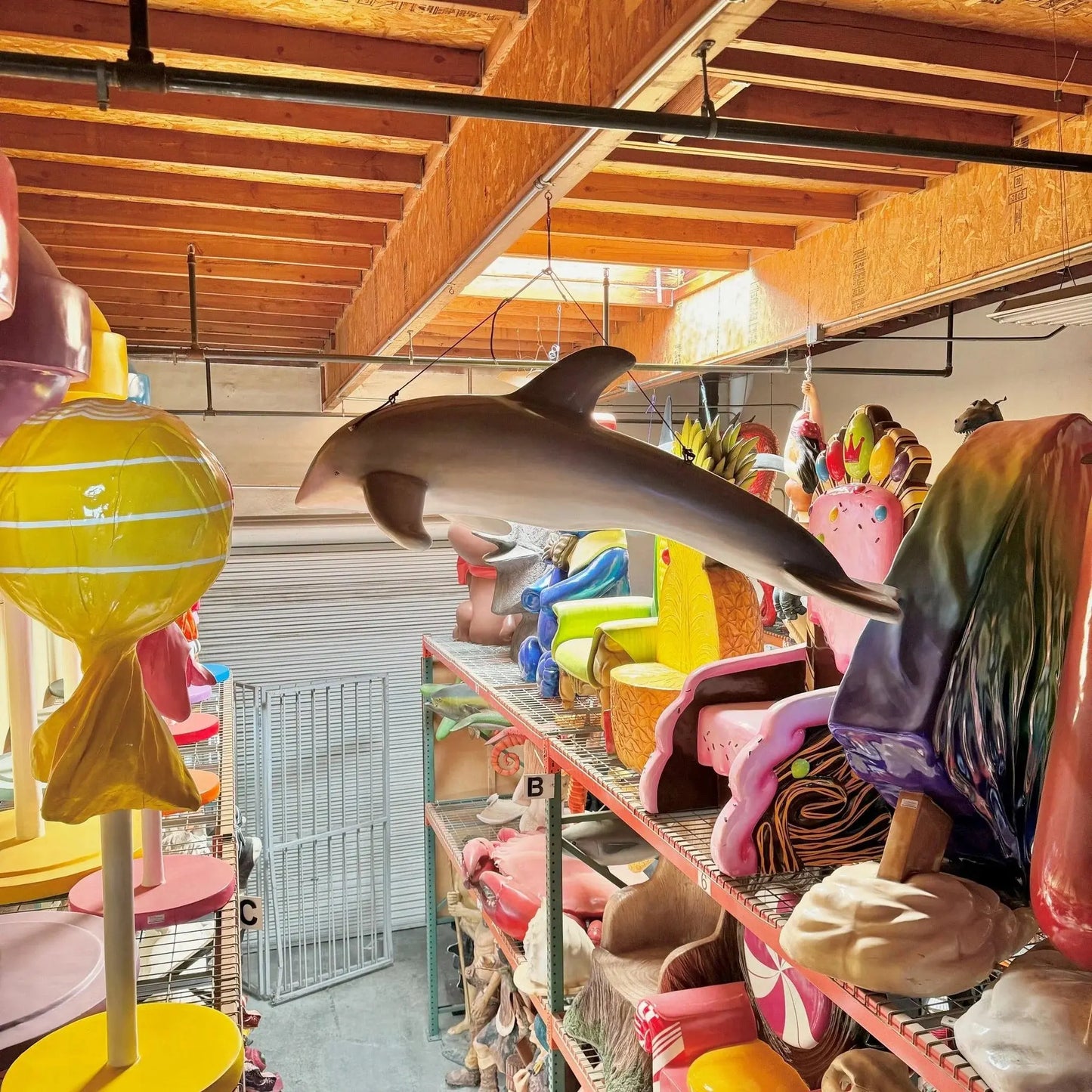 Jumping Hanging Dolphin Statue A0046-2158-A