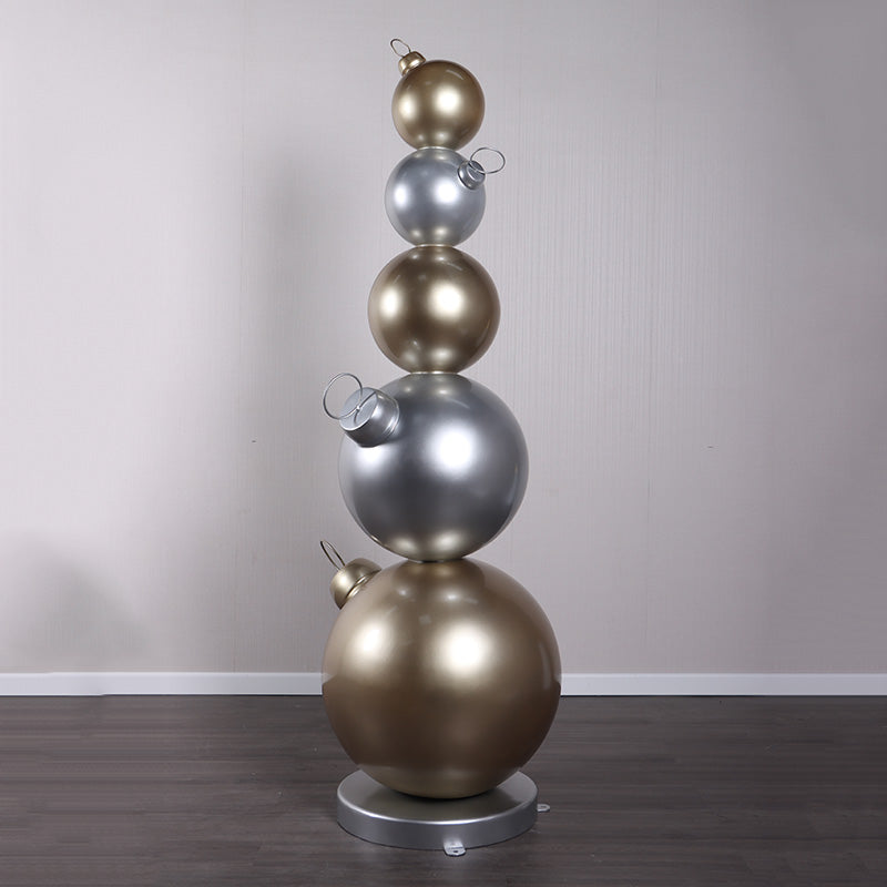 Stacked Christmas Ornaments Statue