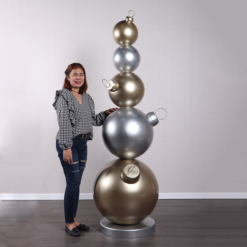 Stacked Christmas Ornaments Statue