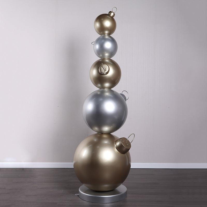 Stacked Christmas Ornaments Statue