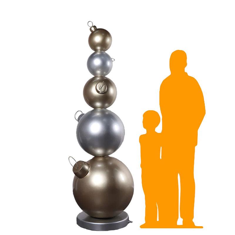 Stacked Christmas Ornaments Statue
