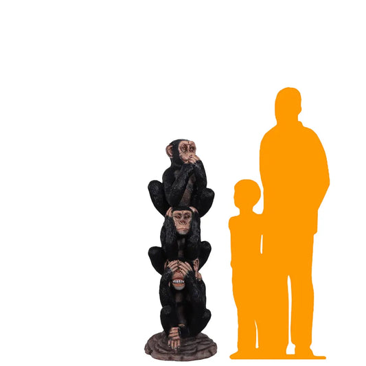 Stacked Three Wise Monkeys Statue A0850-220036-H