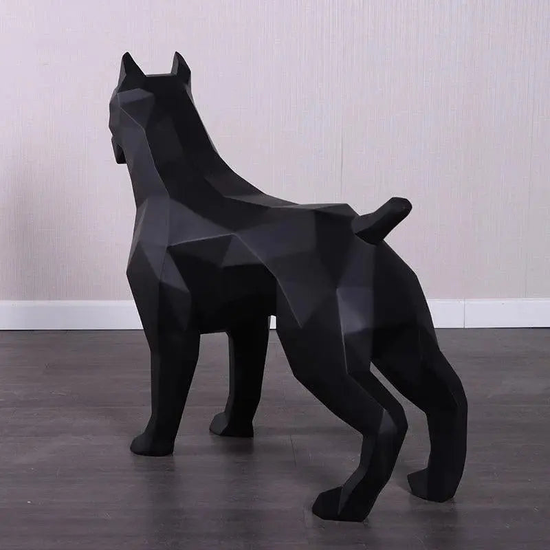 Black Pitbull Faceta Dog Statue A0315-220038-H