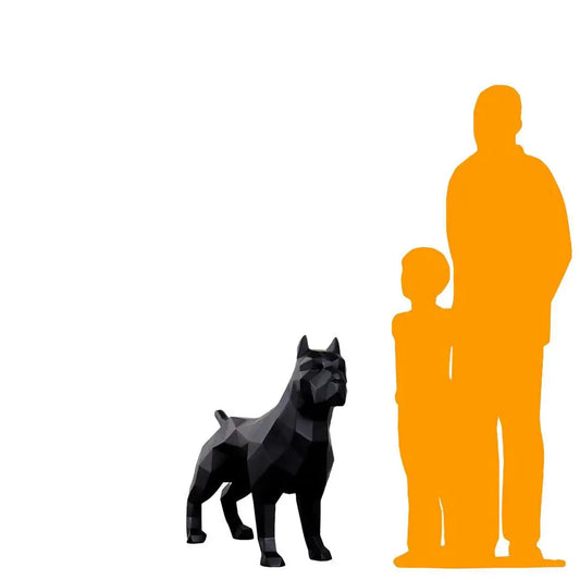 Black Pitbull Faceta Dog Statue A0315-220038-H