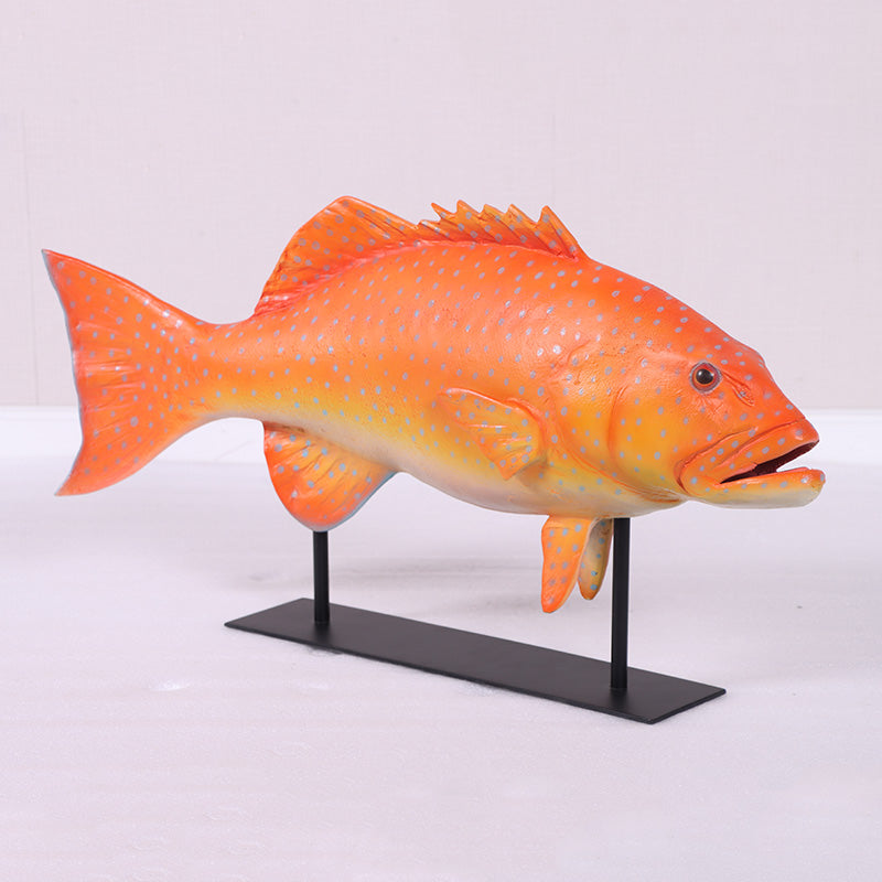 Coral Trout Fish on Base Statue