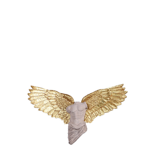 Small Male Stone Angel Wall Decor Statue