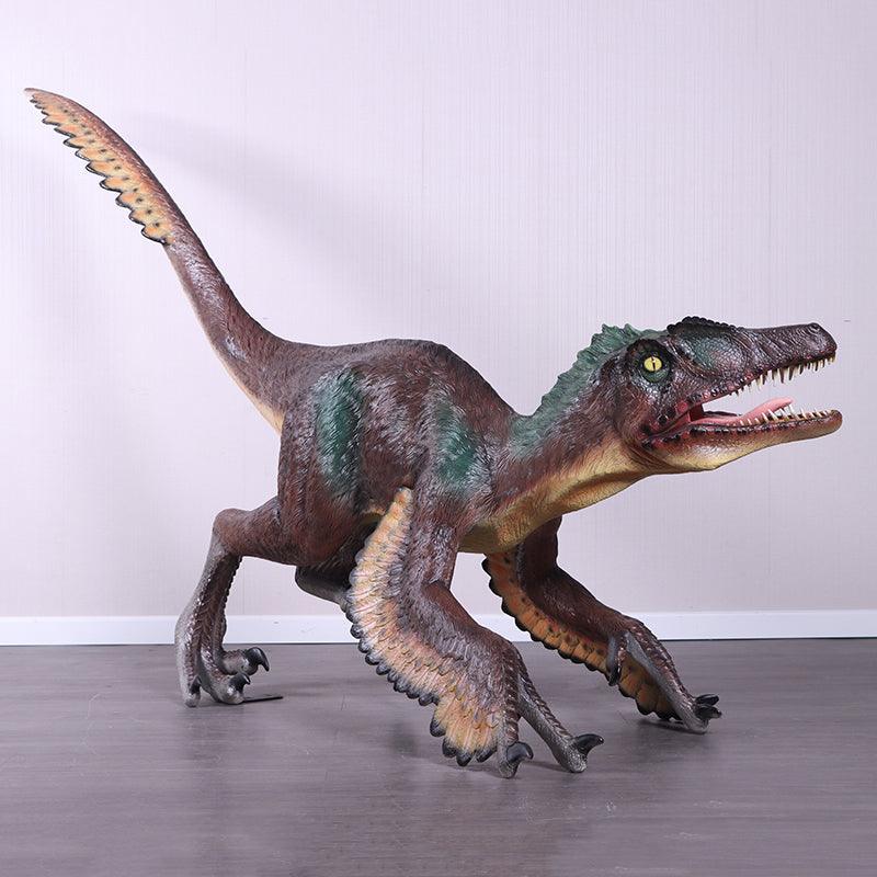 Feathered Velociraptor Dinosaur Statue