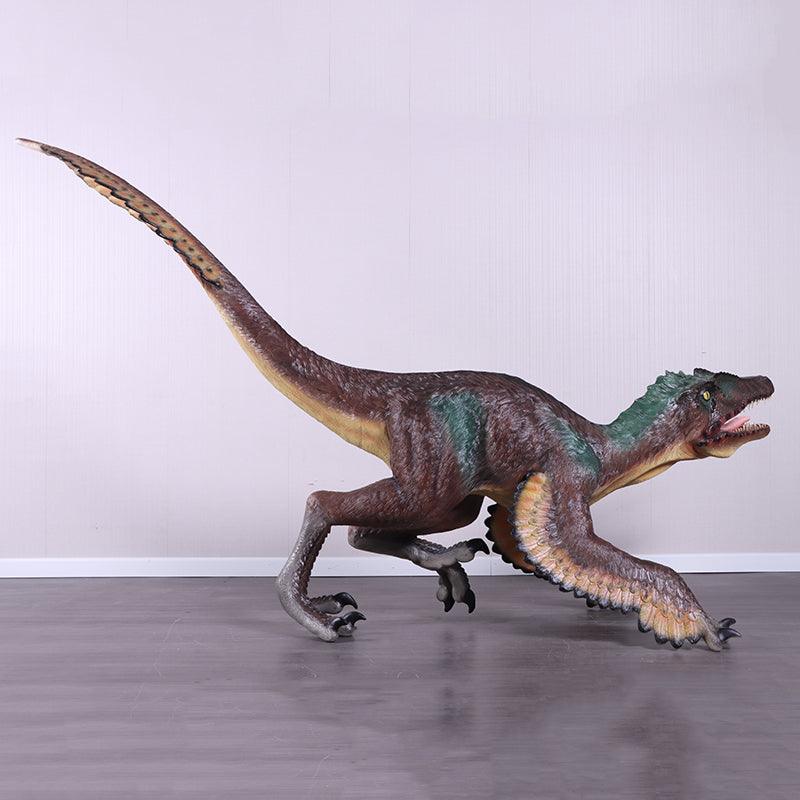Feathered Velociraptor Dinosaur Statue