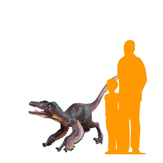 Feathered Velociraptor Dinosaur Statue