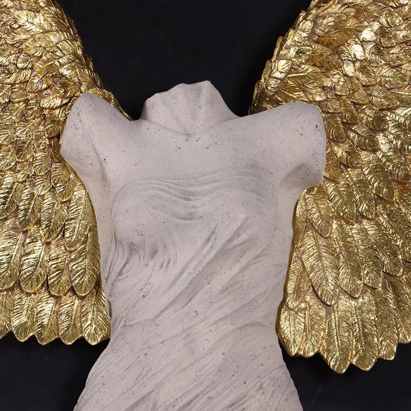 Small Female Stone Angel Wall Decor Statue M0213S-220109-H