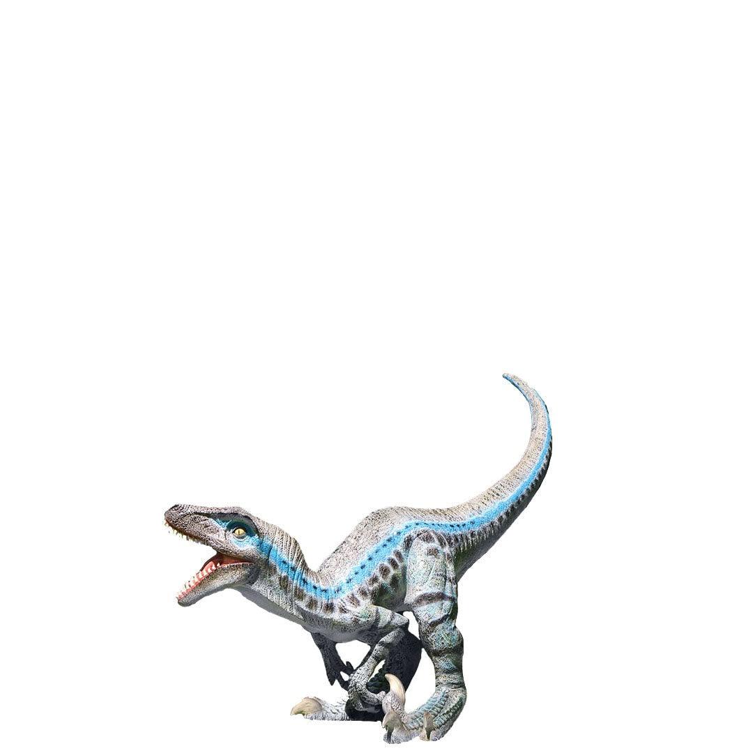 Blue Velociraptor Baby Dinosaur Statue - LM Treasures Prop Rentals