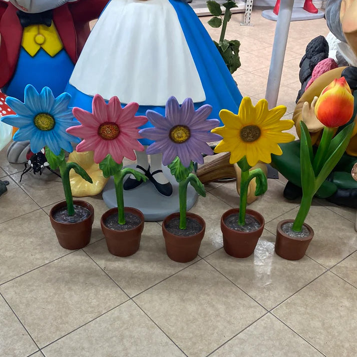 Small Blue Sunflower Statue