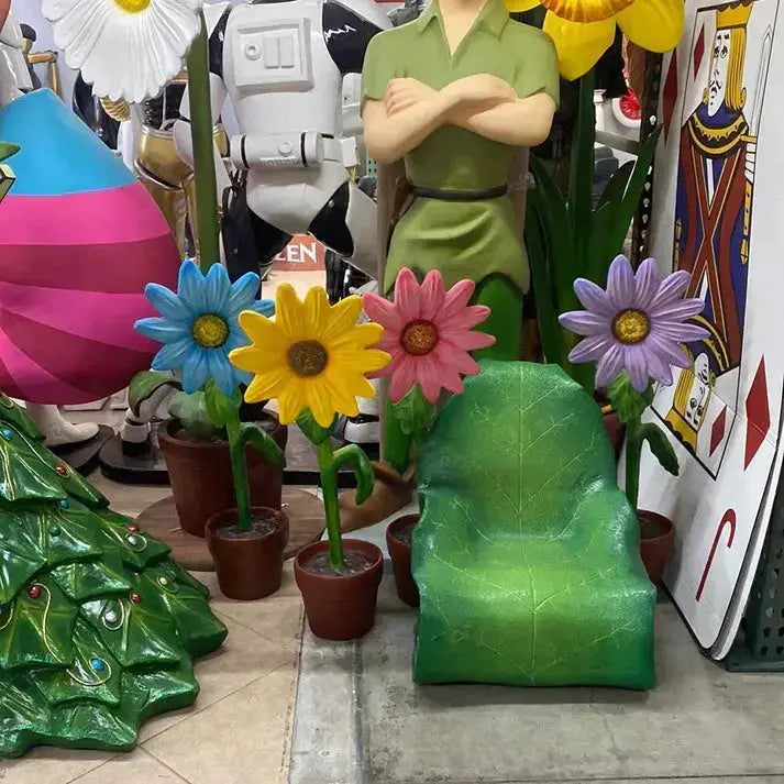 Small Blue Sunflower Statue LS369SB-2203-A