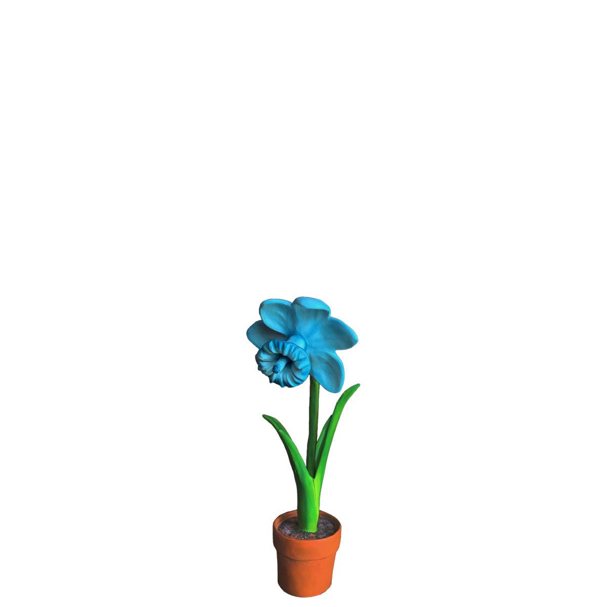 Small Blue Narcis Flower Statue - LM Treasures Prop Rentals