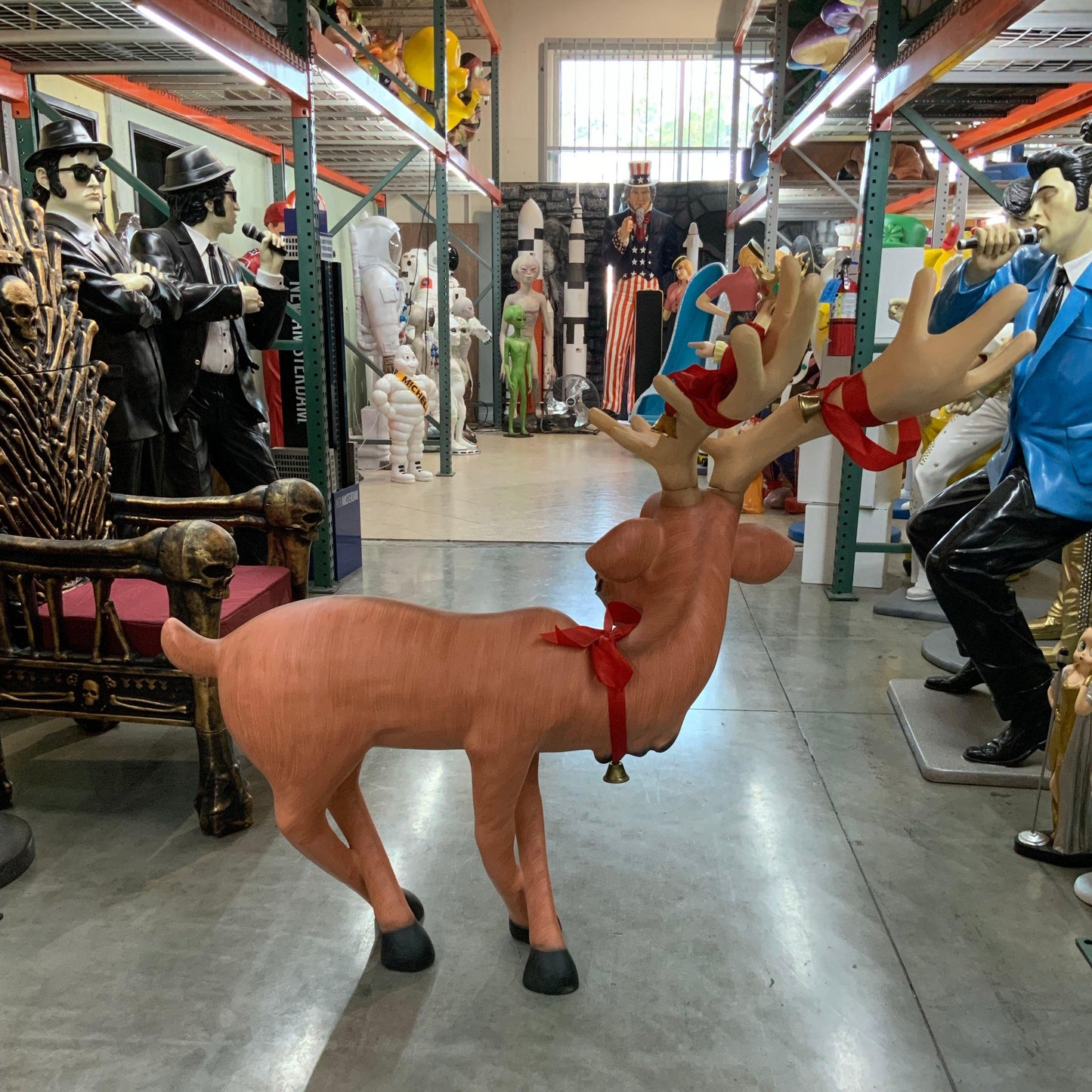 Tangled Standing Funny Reindeer Statue