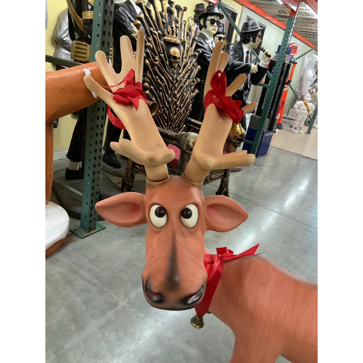 Tangled Standing Funny Reindeer Statue