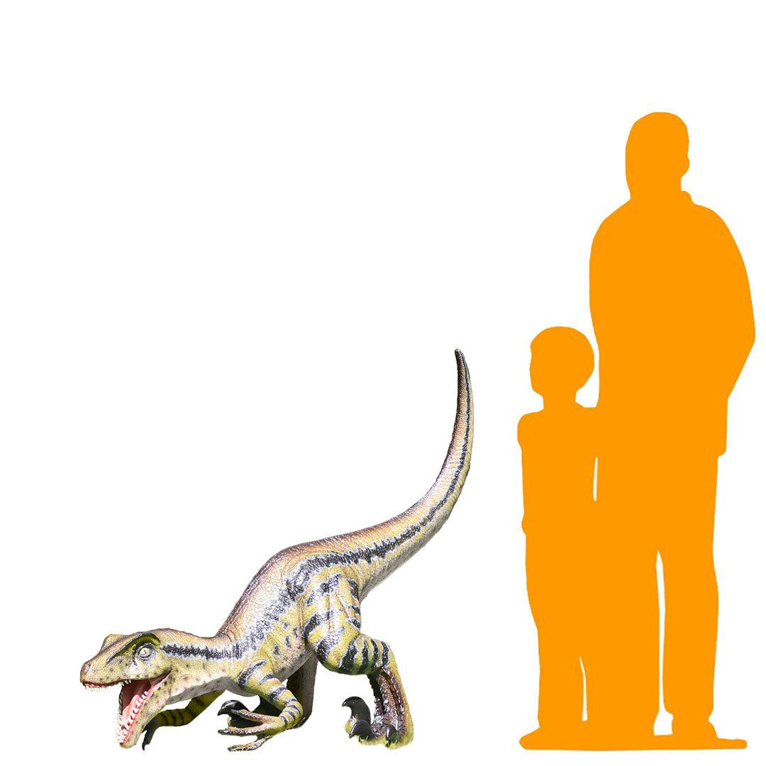 Brown Velociraptor Baby Dinosaur Statue