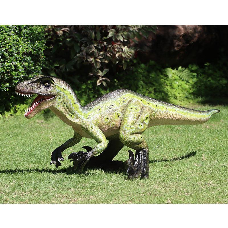 Green Velociraptor Baby Dinosaur Statue