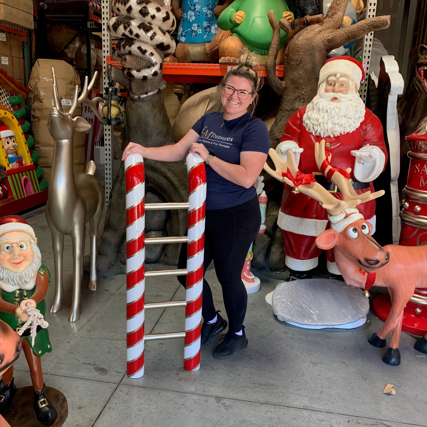 Candy Cane Ladder Statue
