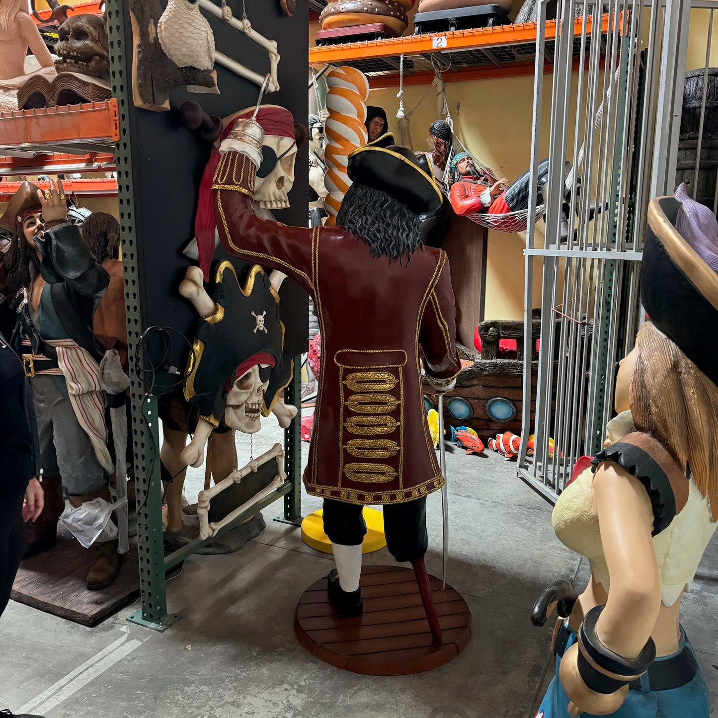 Pirate Captain Hook Wooden Leg Life Size Statue