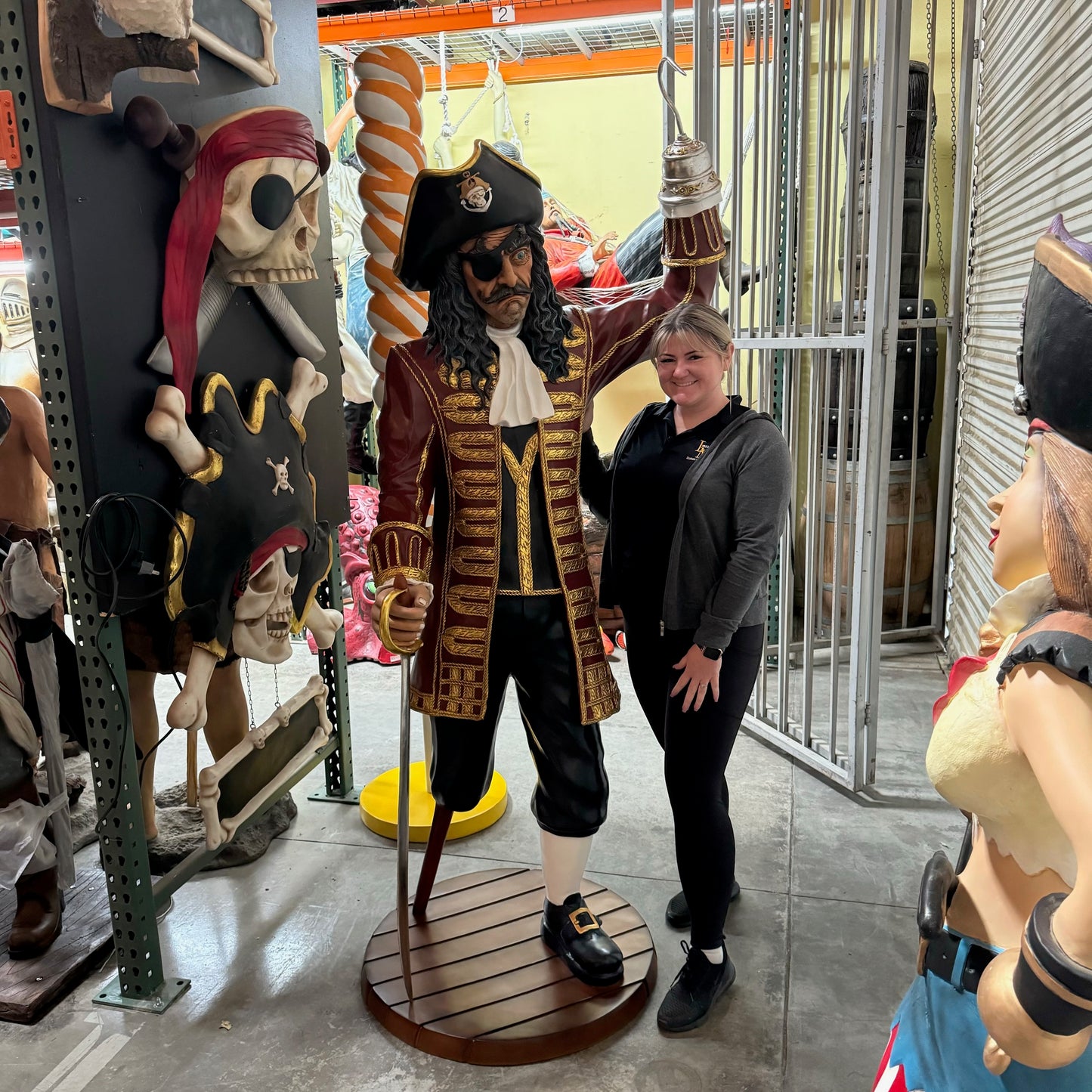 Pirate Captain Hook Wooden Leg Life Size Statue