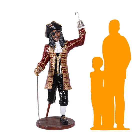 Pirate Captain Hook Wooden Leg Life Size Statue