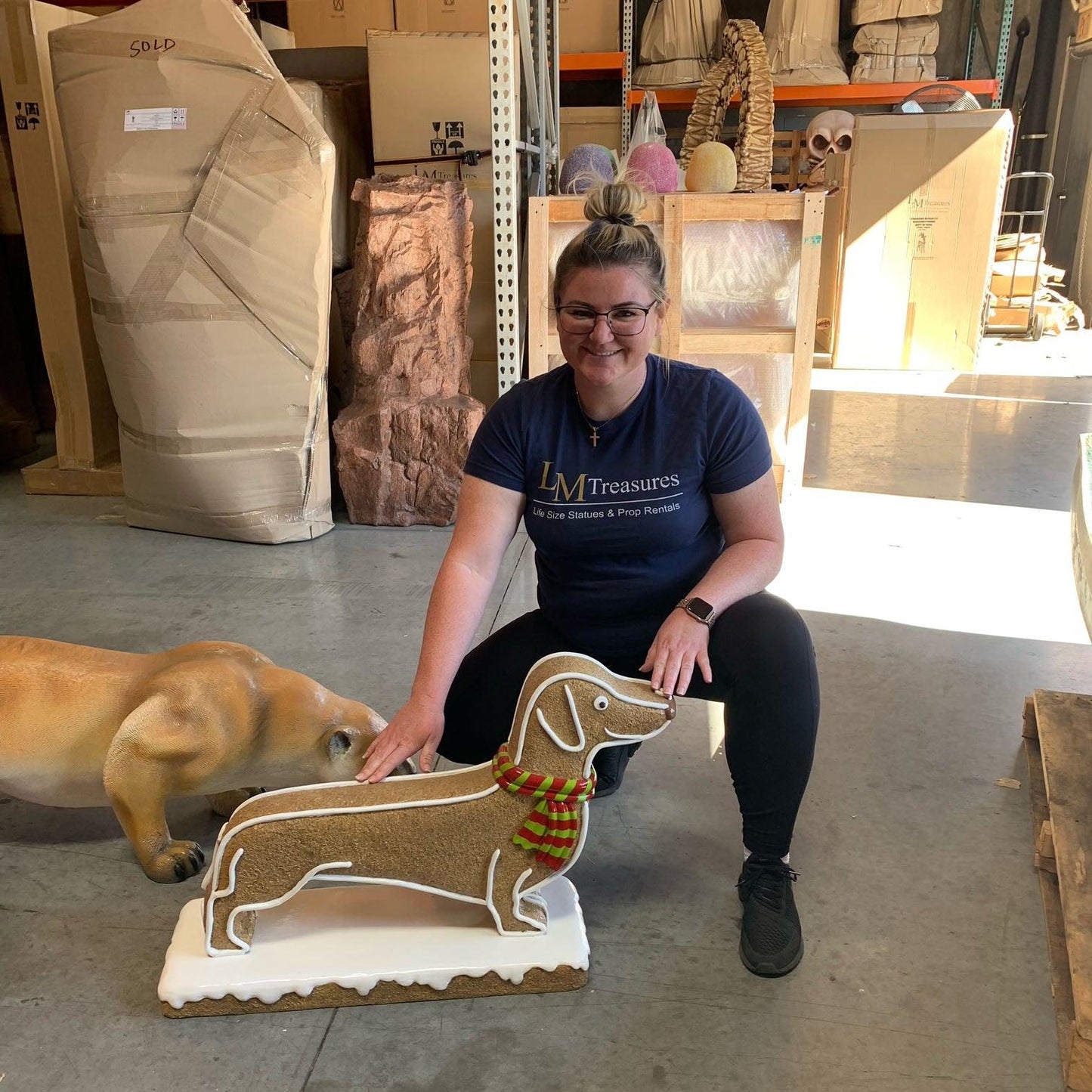 Dog Gingerbread Cookie Statue