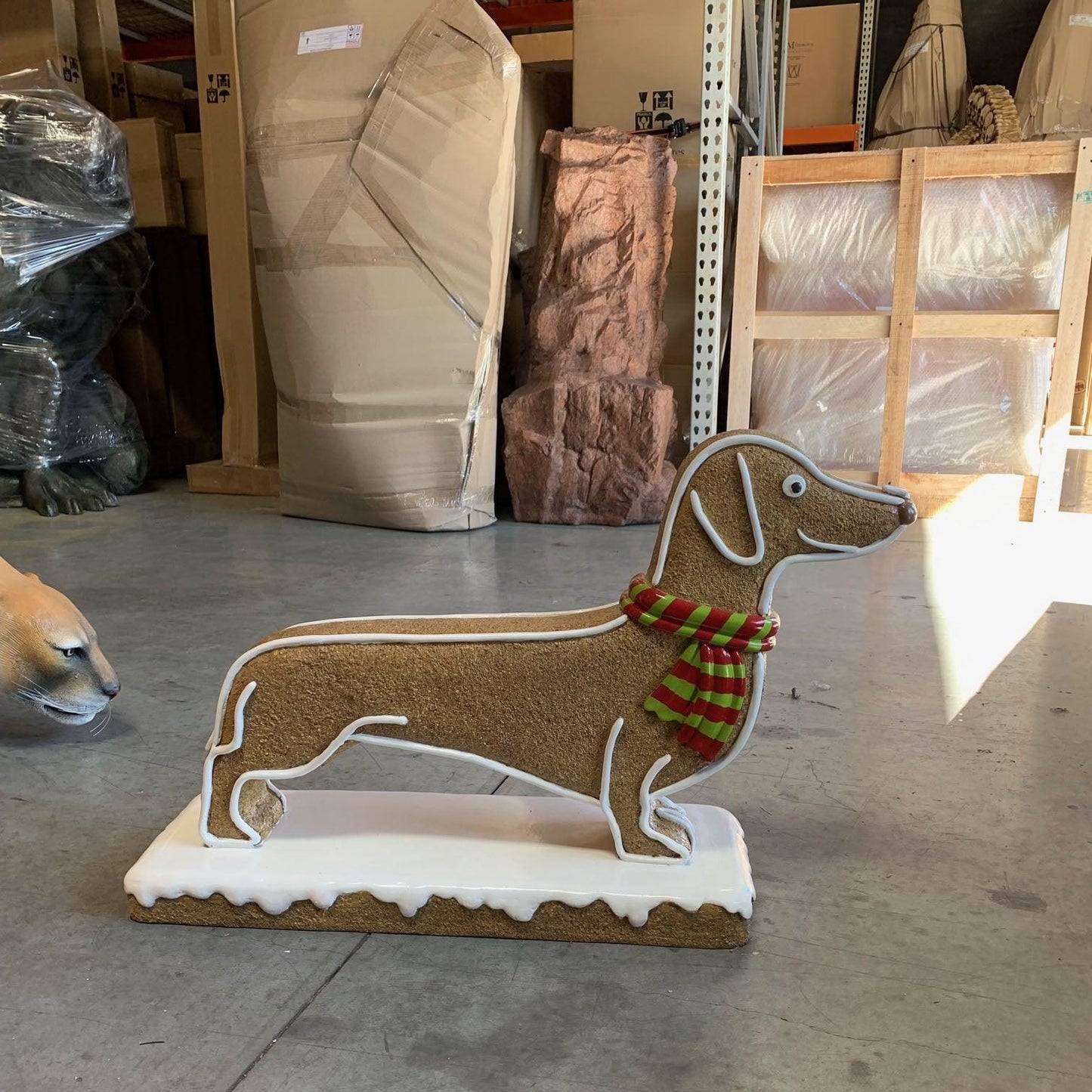 Dog Gingerbread Cookie Statue