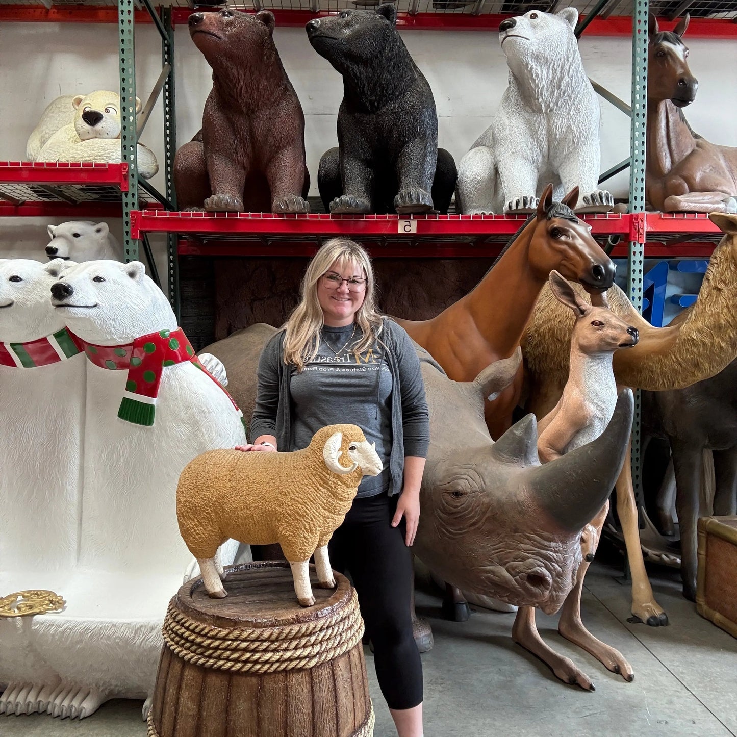 Baby Merino Ram Statue A0287-110128-H