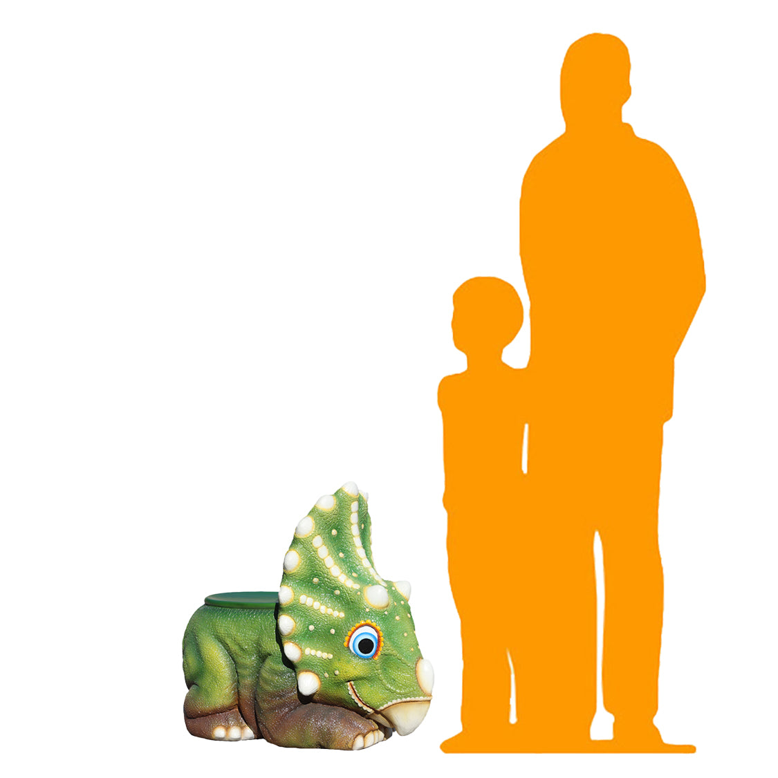 Child's Triceratops Dinosaur Chair Statue