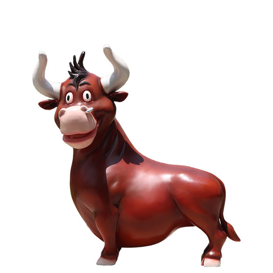 Comic Bull Life Size Statue