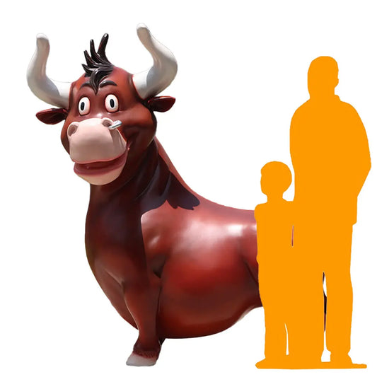 Comic Bull Life Size Statue A0675-240109-H