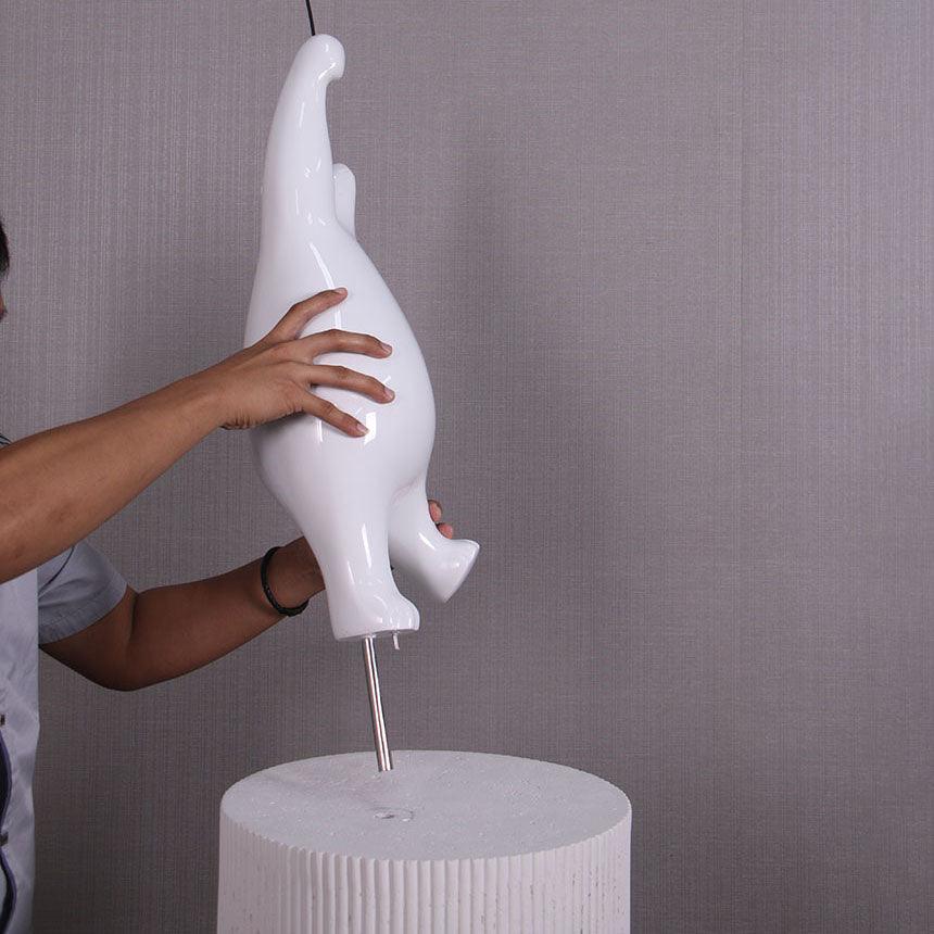 White Bear with Balloon on Pedestal Statue