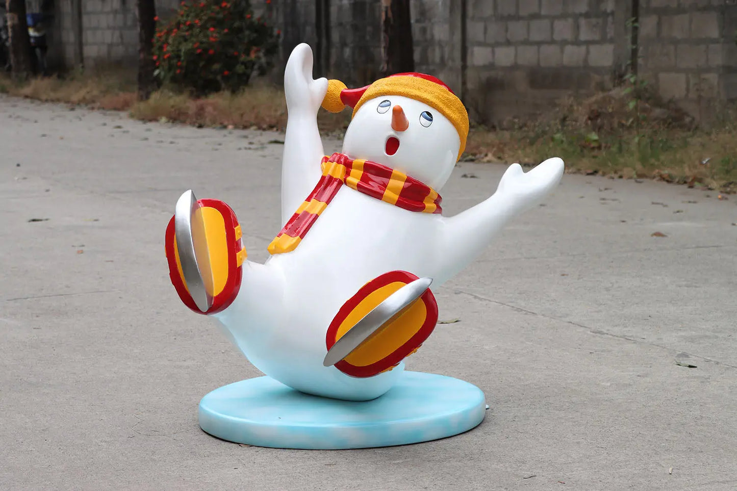 Ice Skating Snowman Son Statue S0031-240240-H