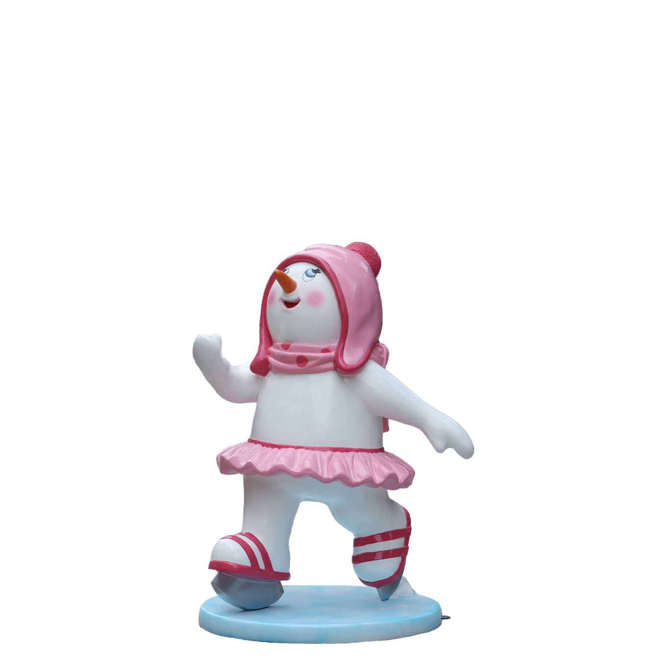 Ice Skating Snowman Daughter Statue