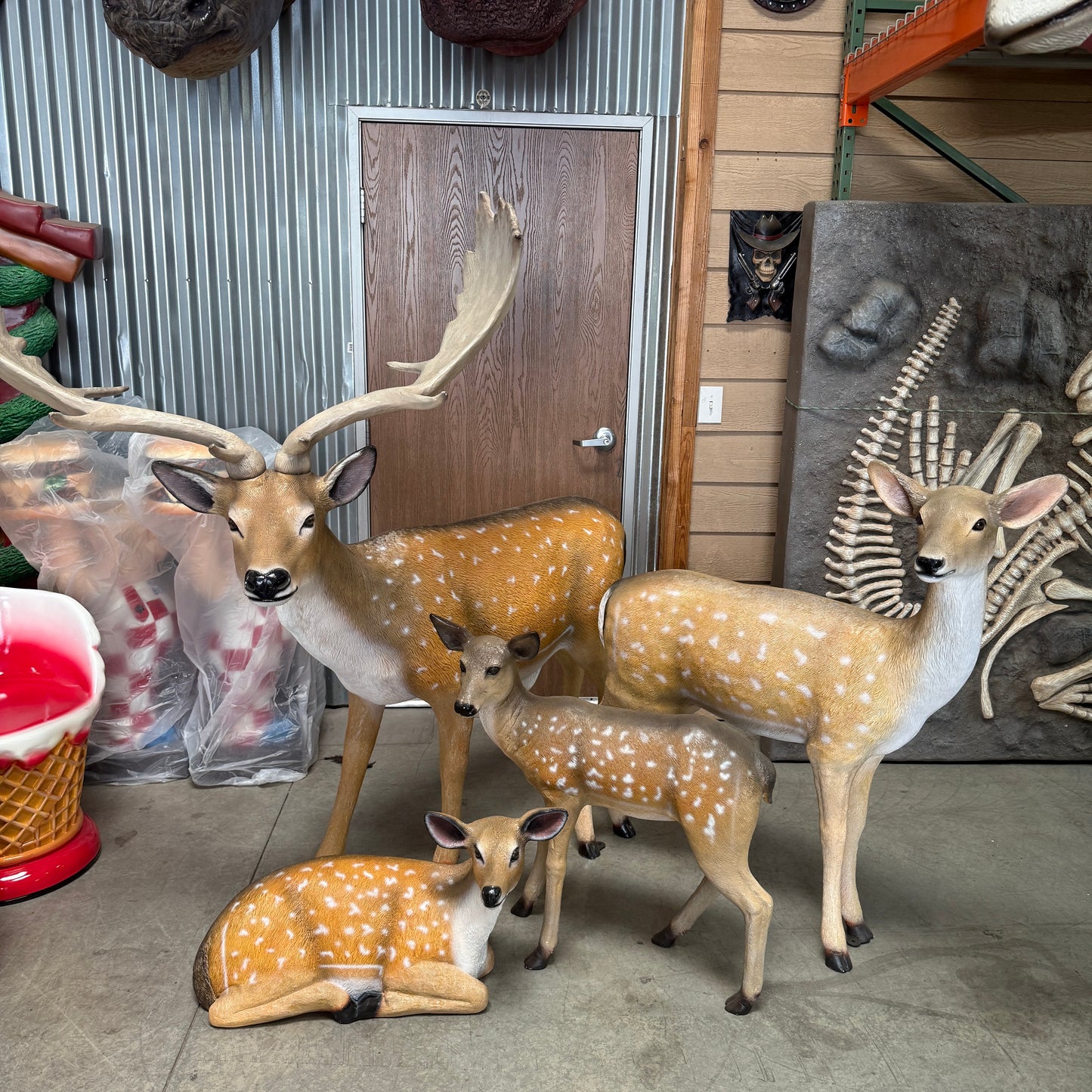 Baby Deer Lying Life Size Statue