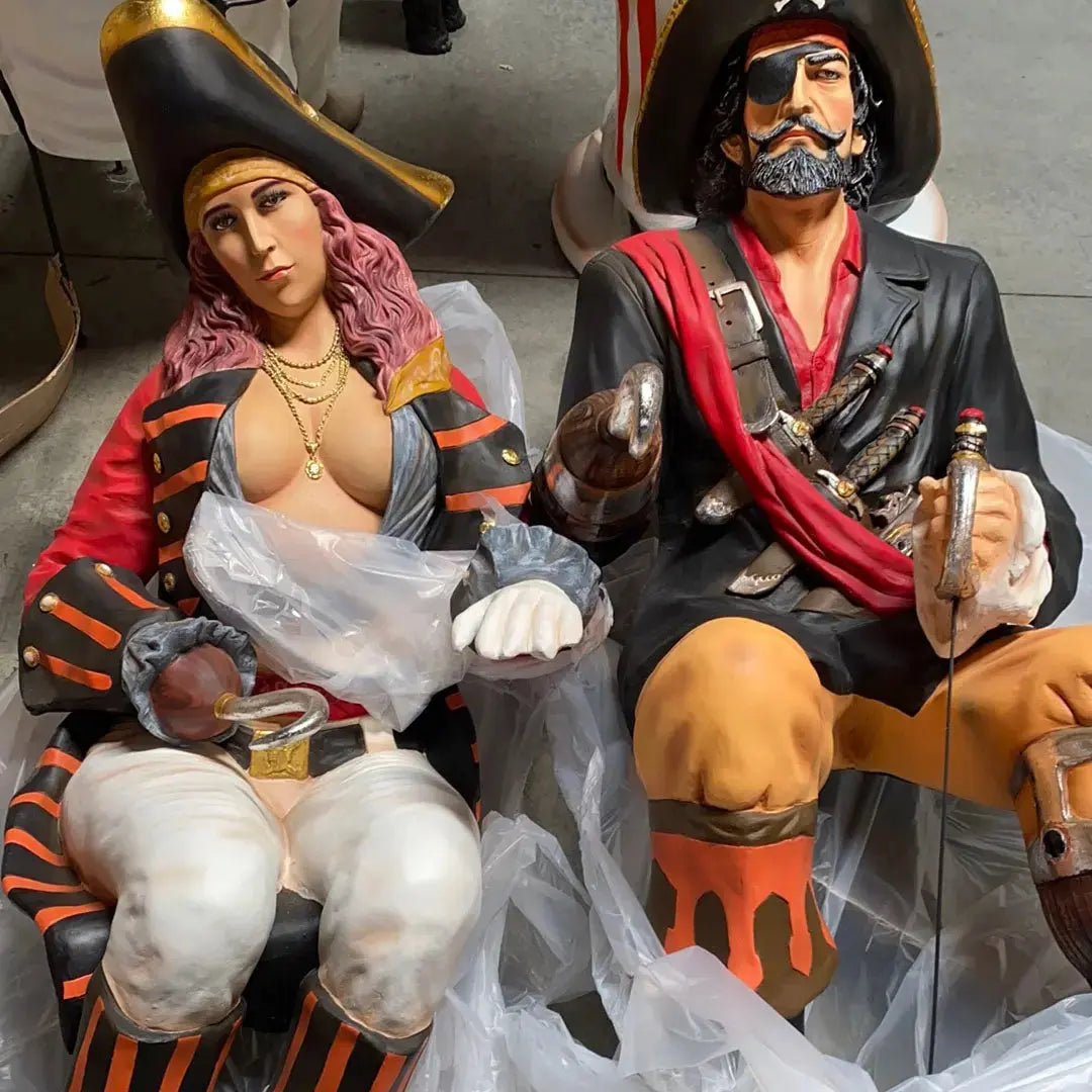 Lady Pirate Sitting Life Size Statue LS164-2447C-A