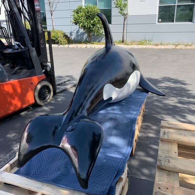 Hanging Baby Orca Whale Statue