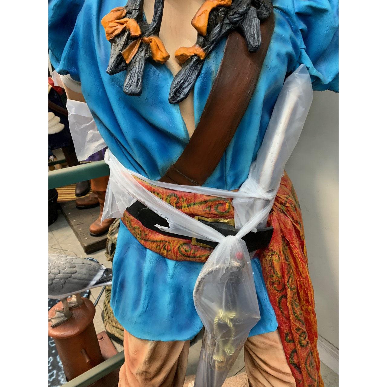 Pirate Holding Barrel Life Size Statue