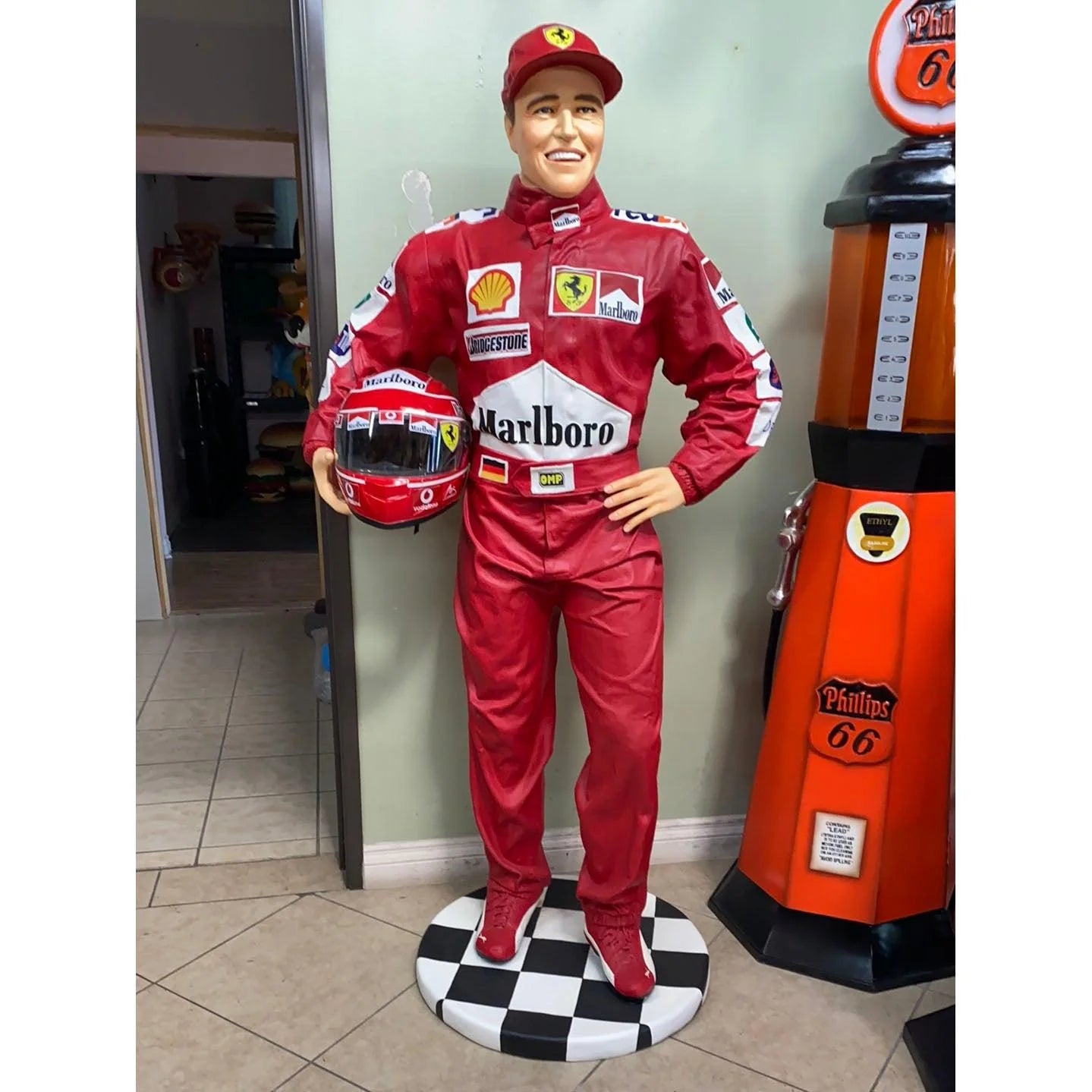 F1 Race Car Driver Life Size Statue