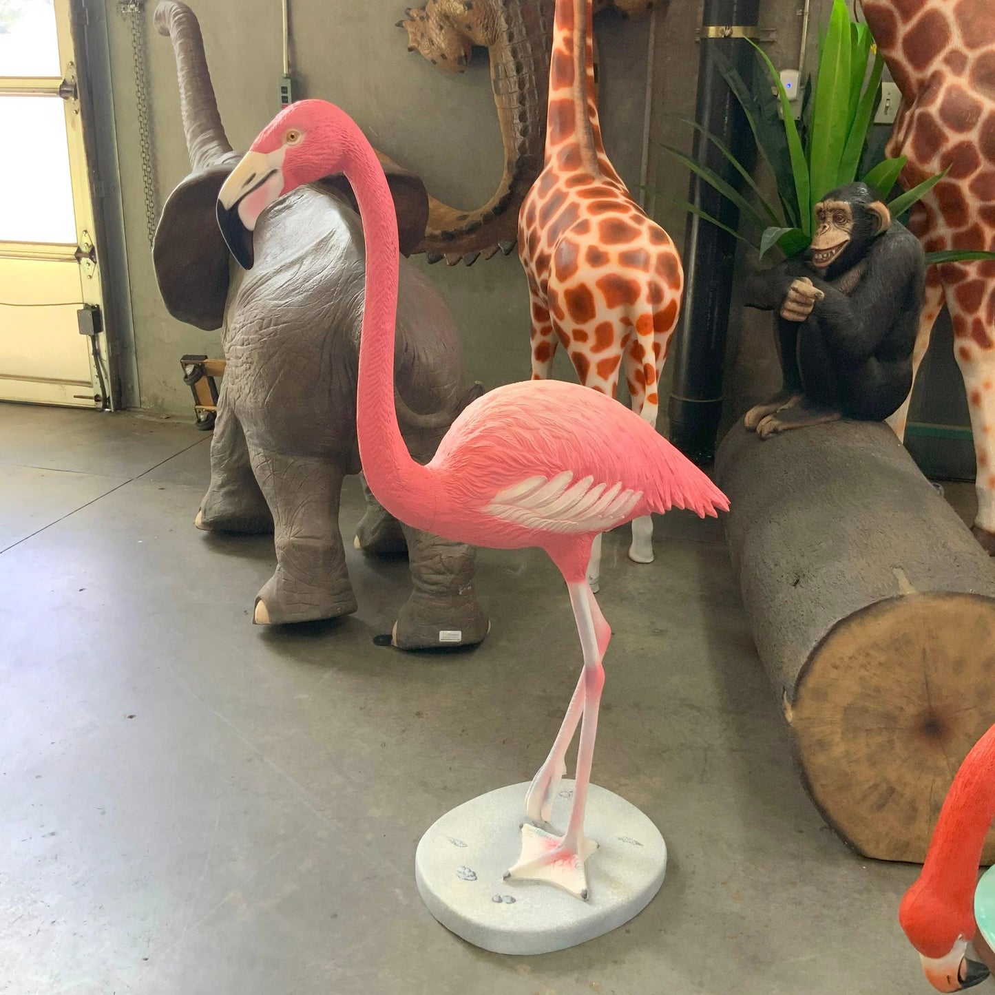 Pink Flamingo Life Size Statue