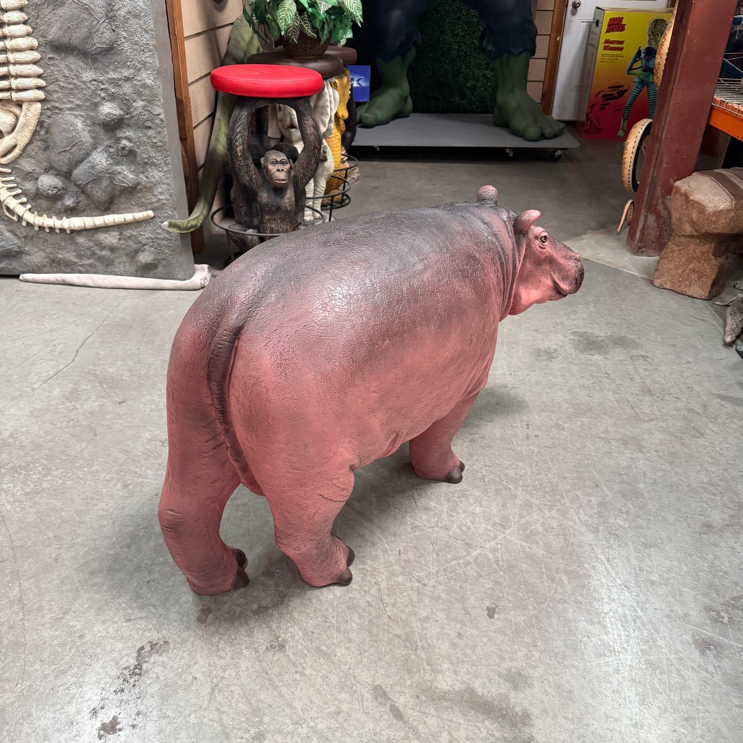 Light Baby Hippo Statue