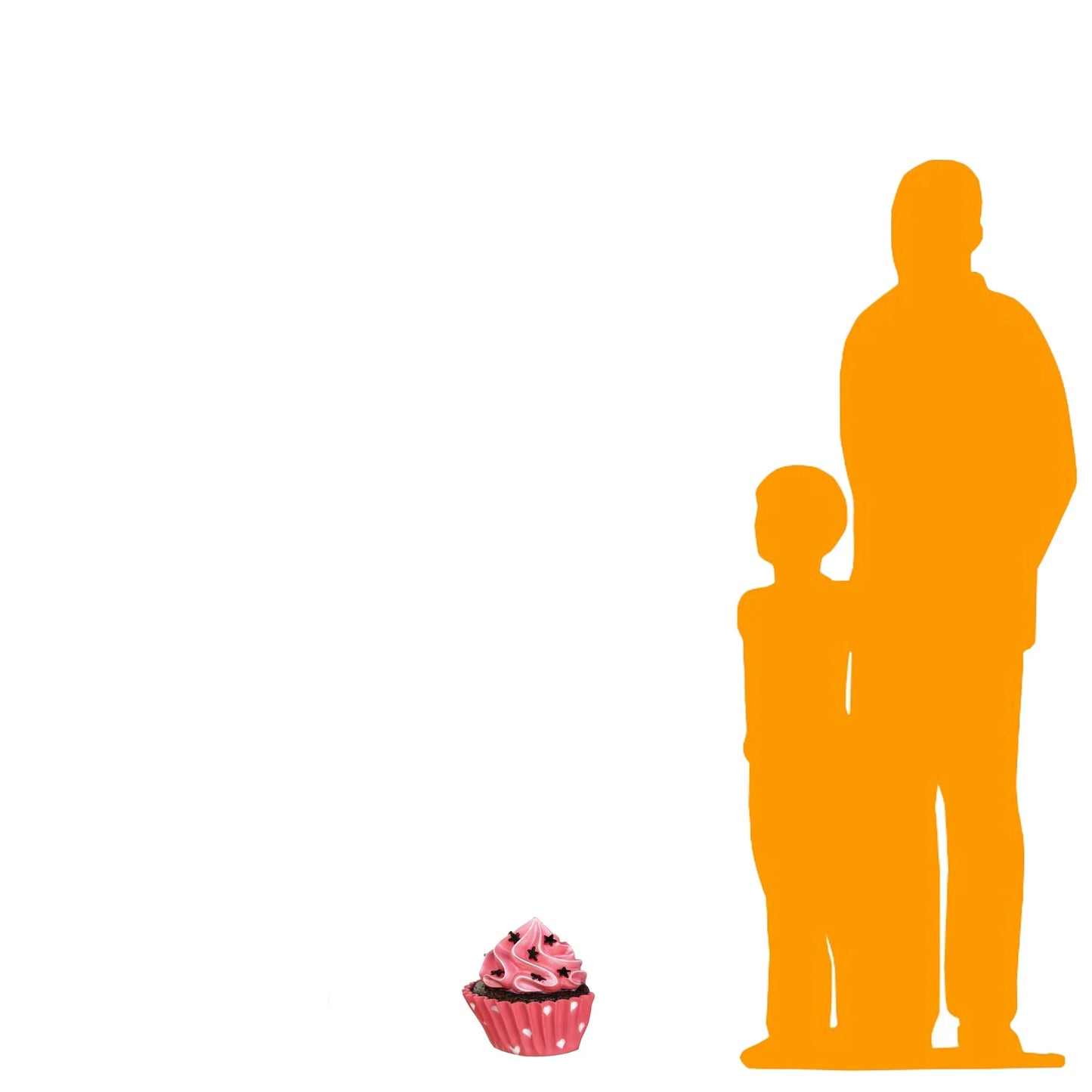 Small Pink Cupcake Statue With Stars