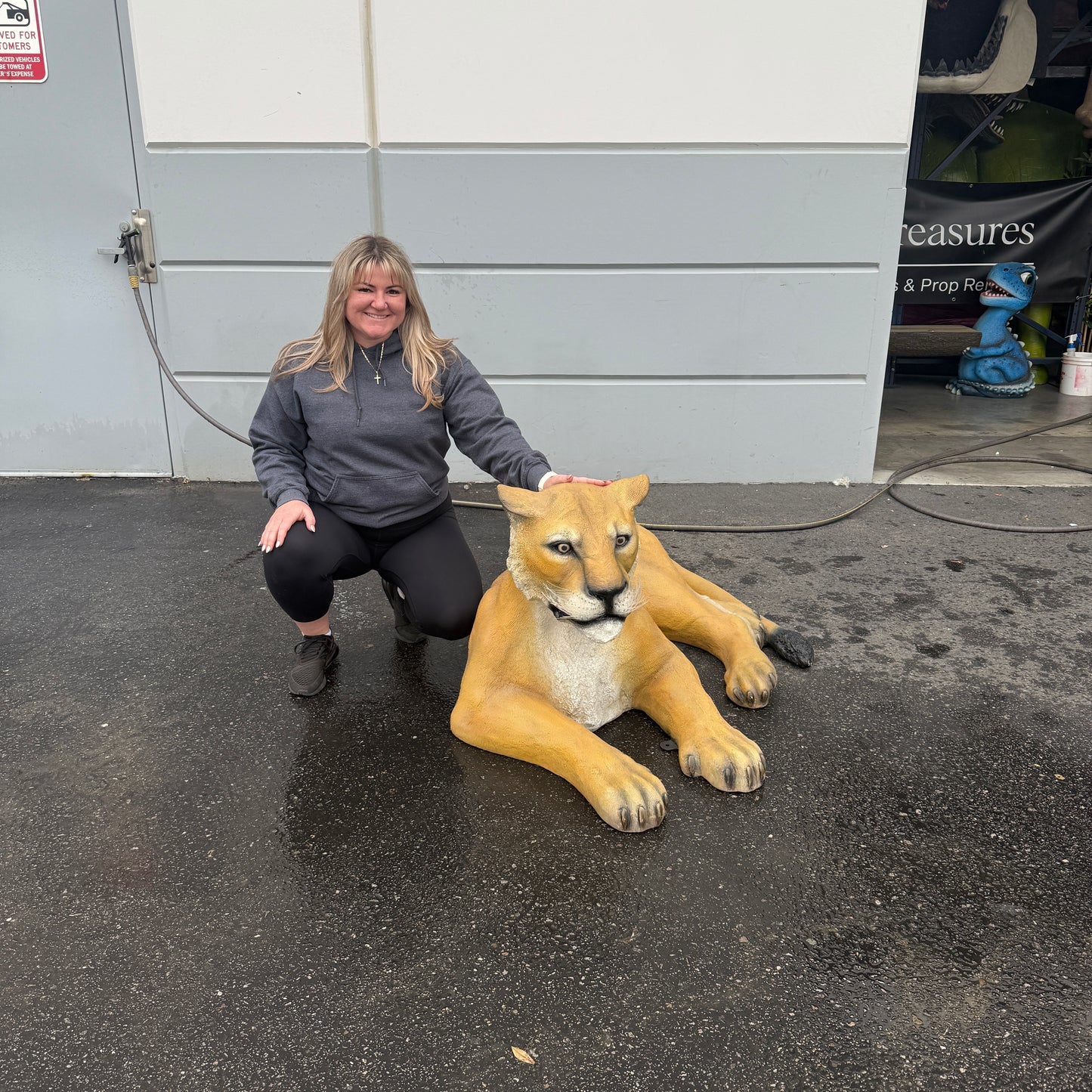 Laying Lioness Life Size Statue